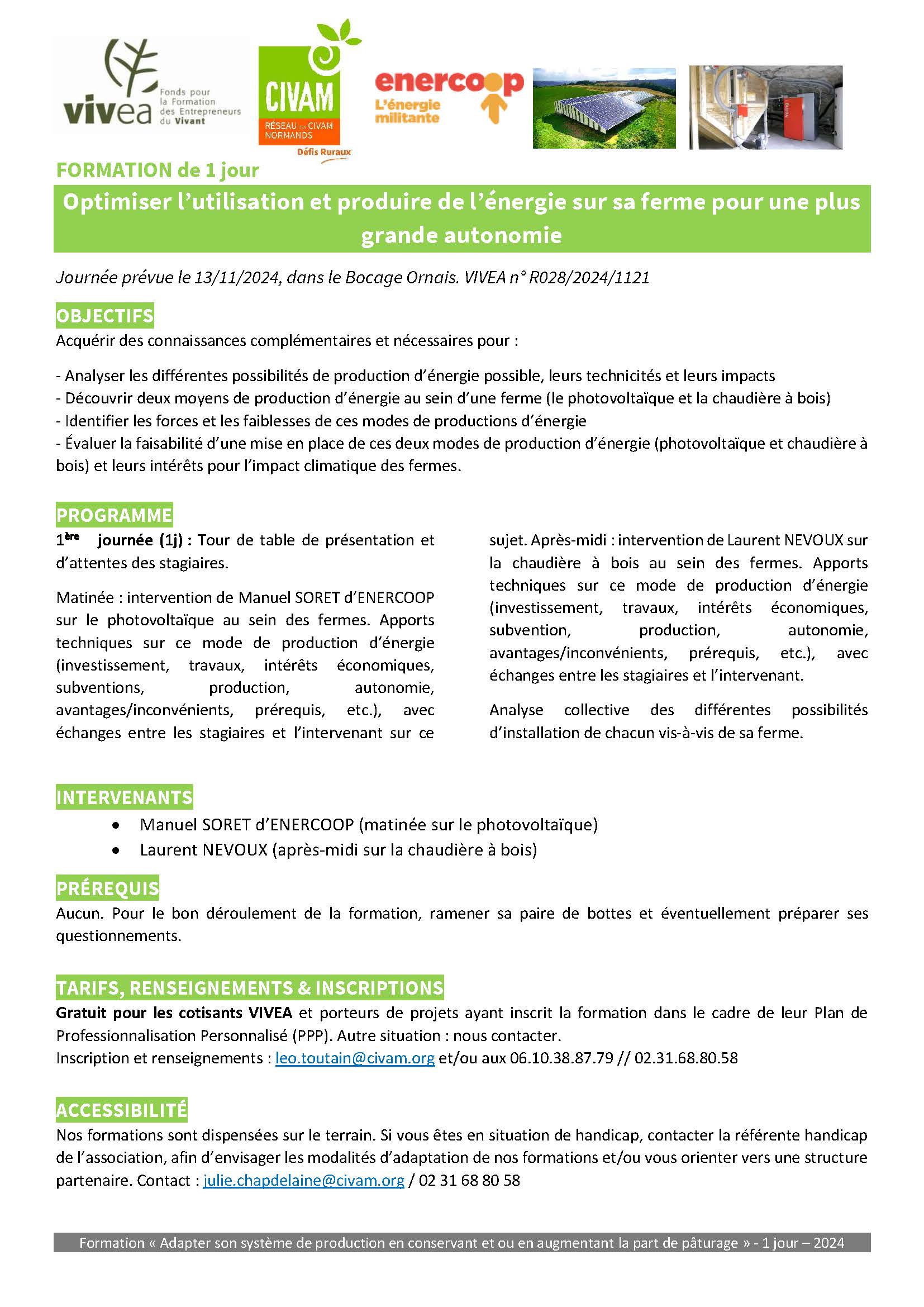 Programme detaille Formation Energies ROUVRE 1121 2024